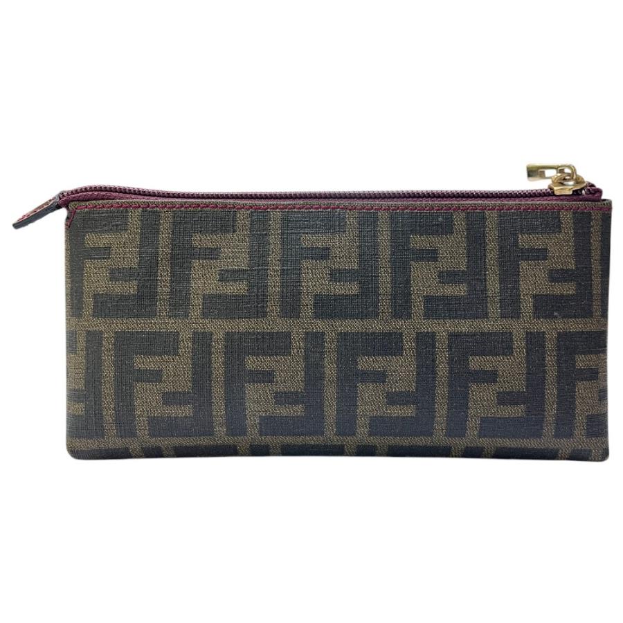 FENDI フェンディ 7N0038  ズッカ ロゴ てんとう虫 ポーチ 小物入れ 収納 化粧ポーチ ブラウン ユニセックス【中古】 | FENDI | 01