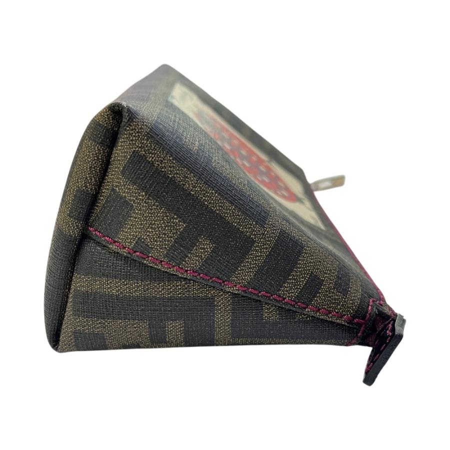 FENDI フェンディ 7N0038  ズッカ ロゴ てんとう虫 ポーチ 小物入れ 収納 化粧ポーチ ブラウン ユニセックス【中古】 | FENDI | 02
