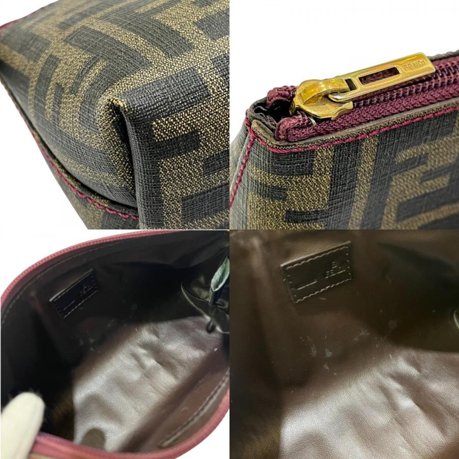 FENDI フェンディ 7N0038  ズッカ ロゴ てんとう虫 ポーチ 小物入れ 収納 化粧ポーチ ブラウン ユニセックス【中古】 | FENDI | 08