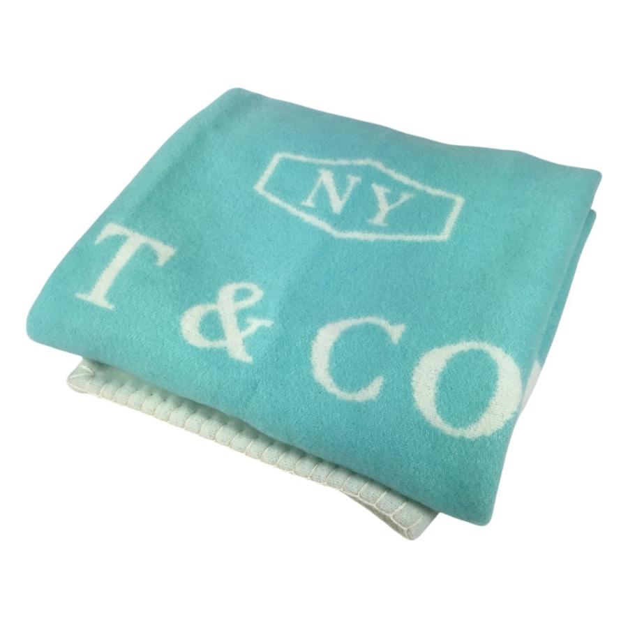 TIFFANY&Co. ティファニー ロゴ 毛布 インテリア ひざかけ フリンジ ブランケット ブルー ユニセックス【中古】 | TIFFANY&Co. | 01