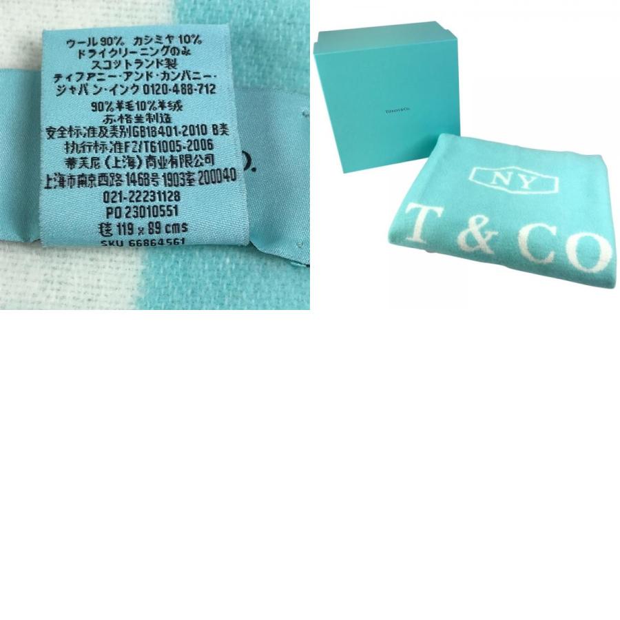 TIFFANY&Co. ティファニー ロゴ 毛布 インテリア ひざかけ フリンジ ブランケット ブルー ユニセックス【中古】 | TIFFANY&Co. | 09