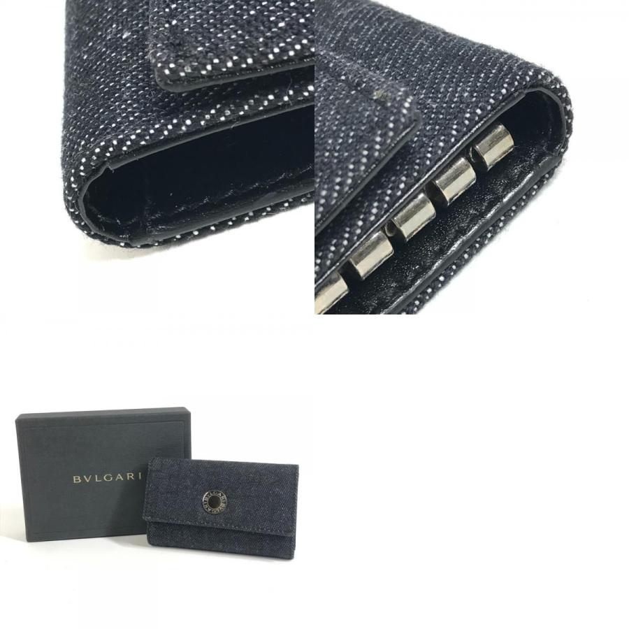 美品 BVLGARI ブルガリ ロゴ デニム 6連 6P 鍵 キーケース ブラック ユニセックス【中古】 | BVLGARI | 09