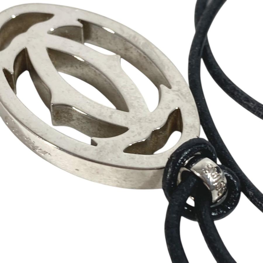 CARTIER カルティエ T1220157 ロジウムフィニッシュ ネックレス チョーカー 革紐 アクセサリー 2Cデコール ペンダントトップ 【中古】 | Cartier | 04
