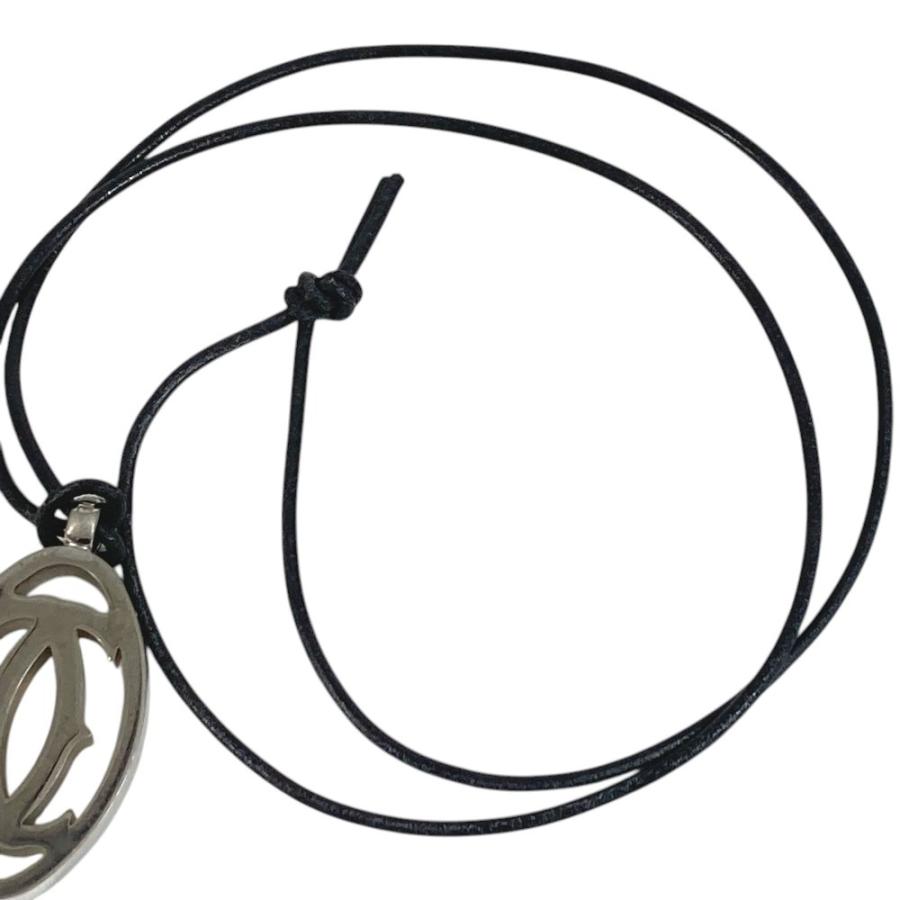 CARTIER カルティエ T1220157 ロジウムフィニッシュ ネックレス チョーカー 革紐 アクセサリー 2Cデコール ペンダントトップ 【中古】 | Cartier | 06