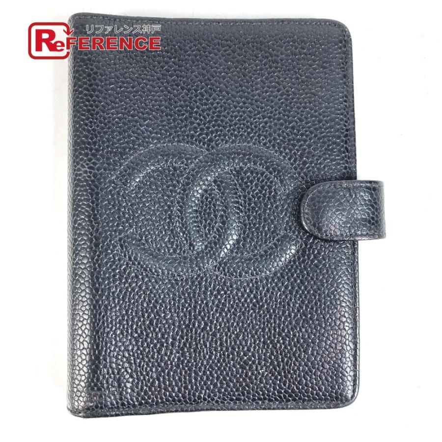 CHANEL シャネル CC ココマーク ロゴ ステーショナリー システム手帳 ケース  手帳カバー ブラック ユニセックス【中古】 | CHANEL