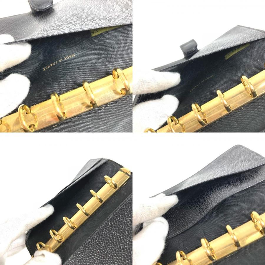 CHANEL シャネル CC ココマーク ロゴ ステーショナリー システム手帳 ケース  手帳カバー ブラック ユニセックス【中古】 | CHANEL | 09