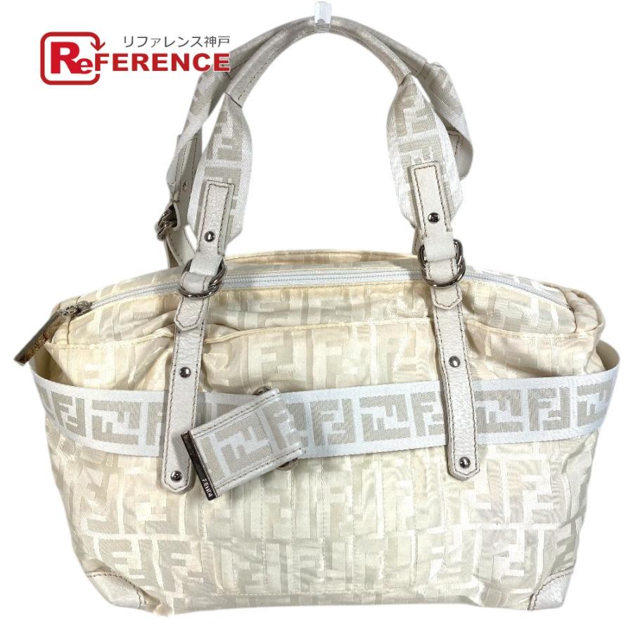 FENDI フェンディ ズッカ FF ロゴ ベルト カバン トートバッグ ショルダーバッグ  ハンドバッグ ホワイト ユニセックス【中古】 | FENDI