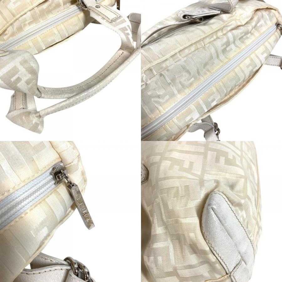 FENDI フェンディ ズッカ FF ロゴ ベルト カバン トートバッグ ショルダーバッグ  ハンドバッグ ホワイト ユニセックス【中古】 | FENDI | 08