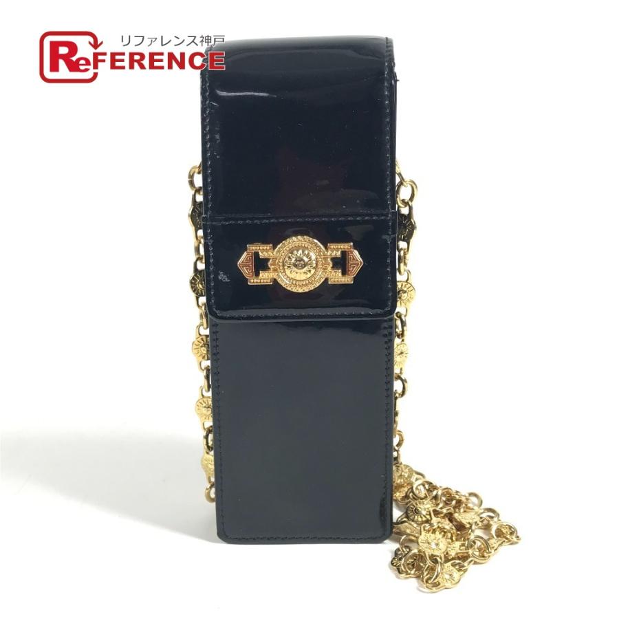 VERSACE ヴェルサーチ サンバースト ロゴ 携帯ポーチ フラップ