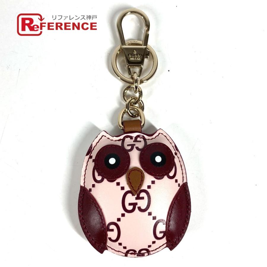 未使用 GUCCI グッチ 821813 オウル ふくろう シェイプ バッグ チャーム バッグチャーム GGエンブレム キーホルダー ピンク 【中古】 | GUCCI