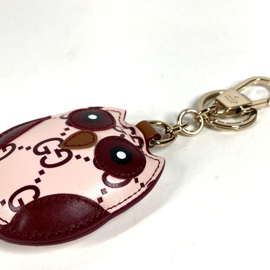 未使用 GUCCI グッチ 821813 オウル ふくろう シェイプ バッグ チャーム バッグチャーム GGエンブレム キーホルダー ピンク 【中古】 | GUCCI | 02