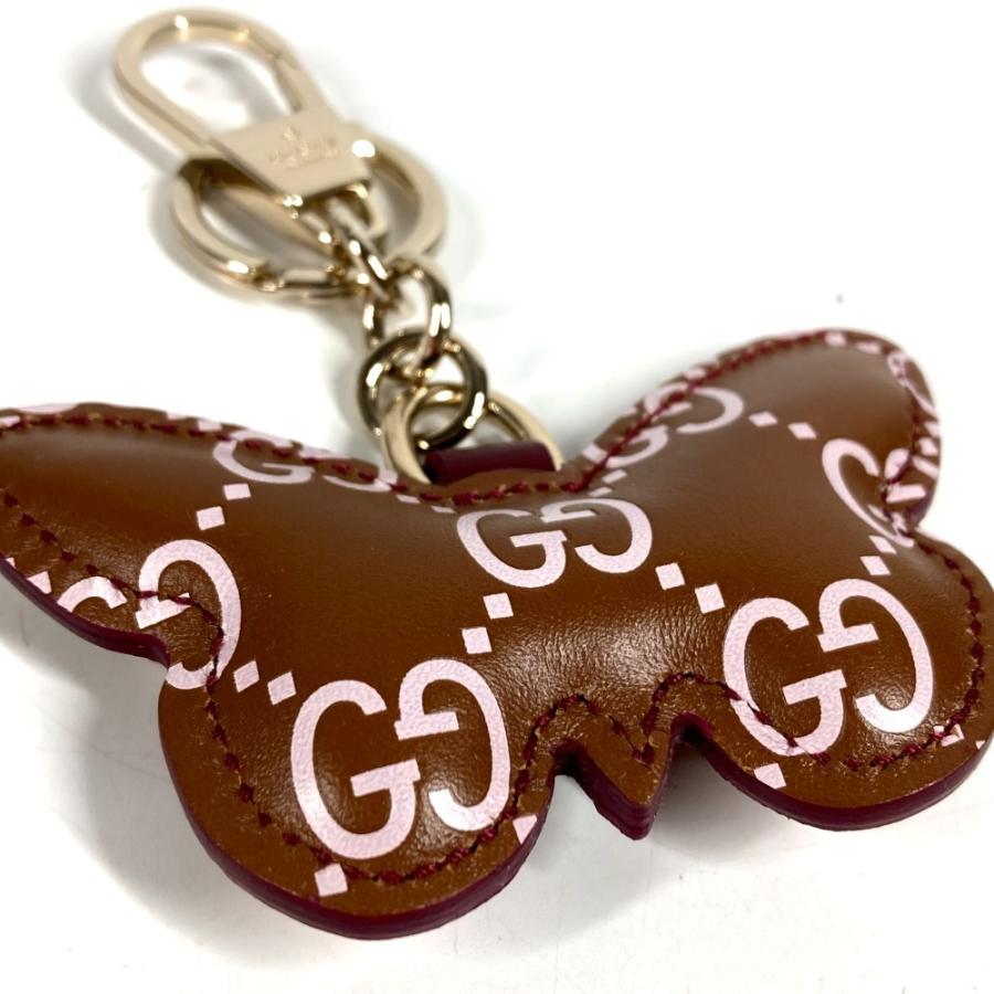 新品同様 GUCCI グッチ  ?837346 バタフライ 蝶 シェイプ バッグ チャーム バッグチャーム GGエンブレム キーホルダー ピンク【中古】 | GUCCI | 02