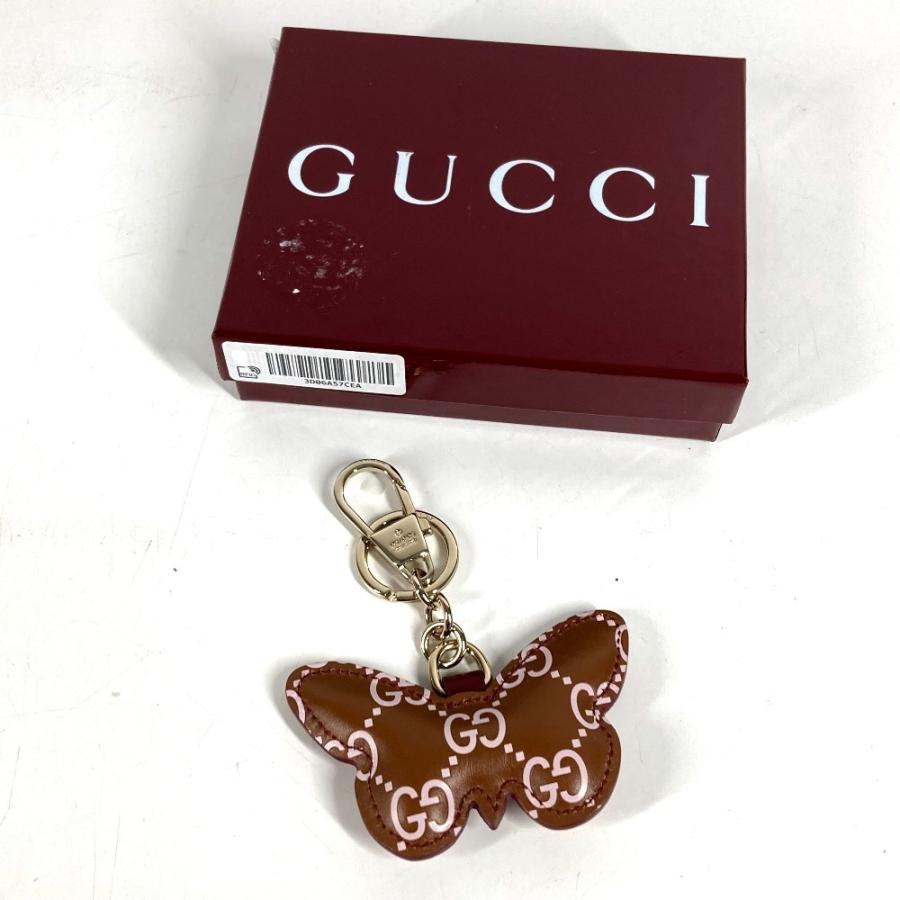 新品同様 GUCCI グッチ  ?837346 バタフライ 蝶 シェイプ バッグ チャーム バッグチャーム GGエンブレム キーホルダー ピンク【中古】 | GUCCI | 06