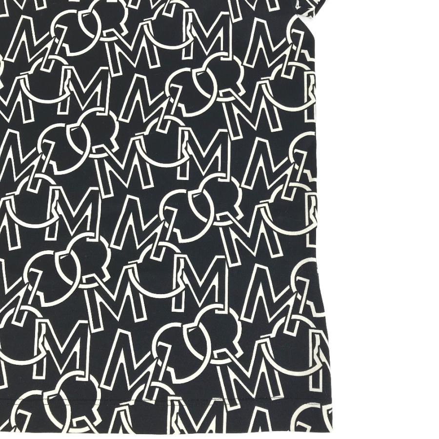 美品 MONCLER モンクレール T-SHIRT GIROCOLLO SS T-SHIRT 総柄 XSサイズ ロゴ 半袖Ｔシャツ ブラック 黒 レディース【中古】 | MONCLER | 04