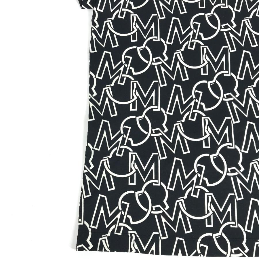 美品 MONCLER モンクレール T-SHIRT GIROCOLLO SS T-SHIRT 総柄 XSサイズ ロゴ 半袖Ｔシャツ ブラック 黒 レディース【中古】 | MONCLER | 05