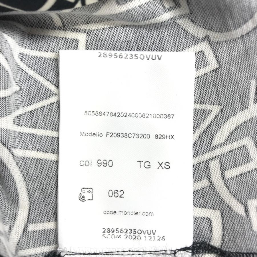 美品 MONCLER モンクレール T-SHIRT GIROCOLLO SS T-SHIRT 総柄 XSサイズ ロゴ 半袖Ｔシャツ ブラック 黒 レディース【中古】 | MONCLER | 08