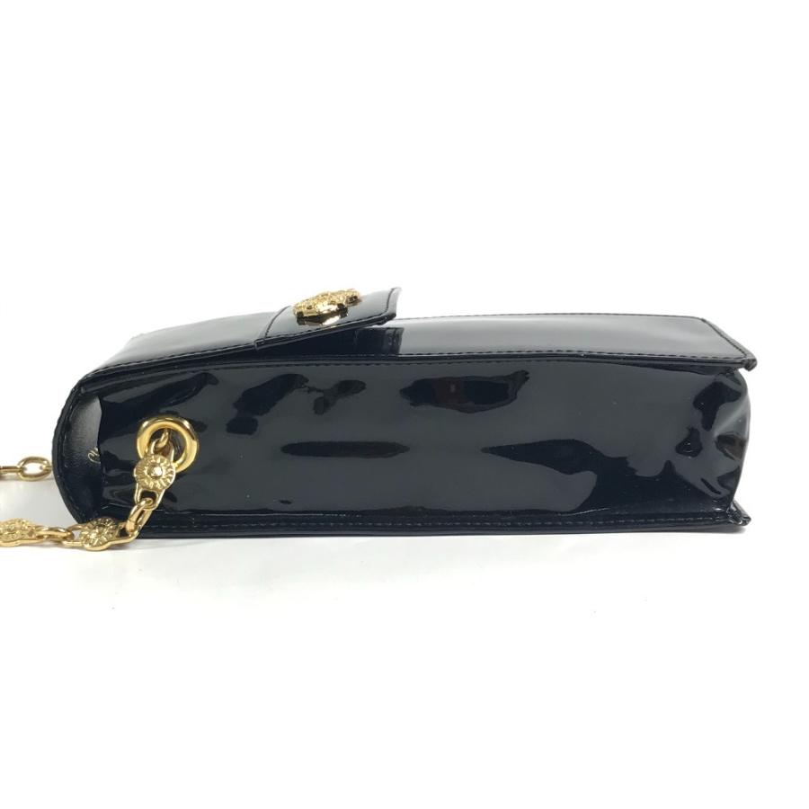 VERSACE ヴェルサーチ サンバースト ロゴ 携帯ポーチ  フラップ チェーンバッグ ヴィンテージ ショルダーバッグ ブラック【中古】 |  | 02