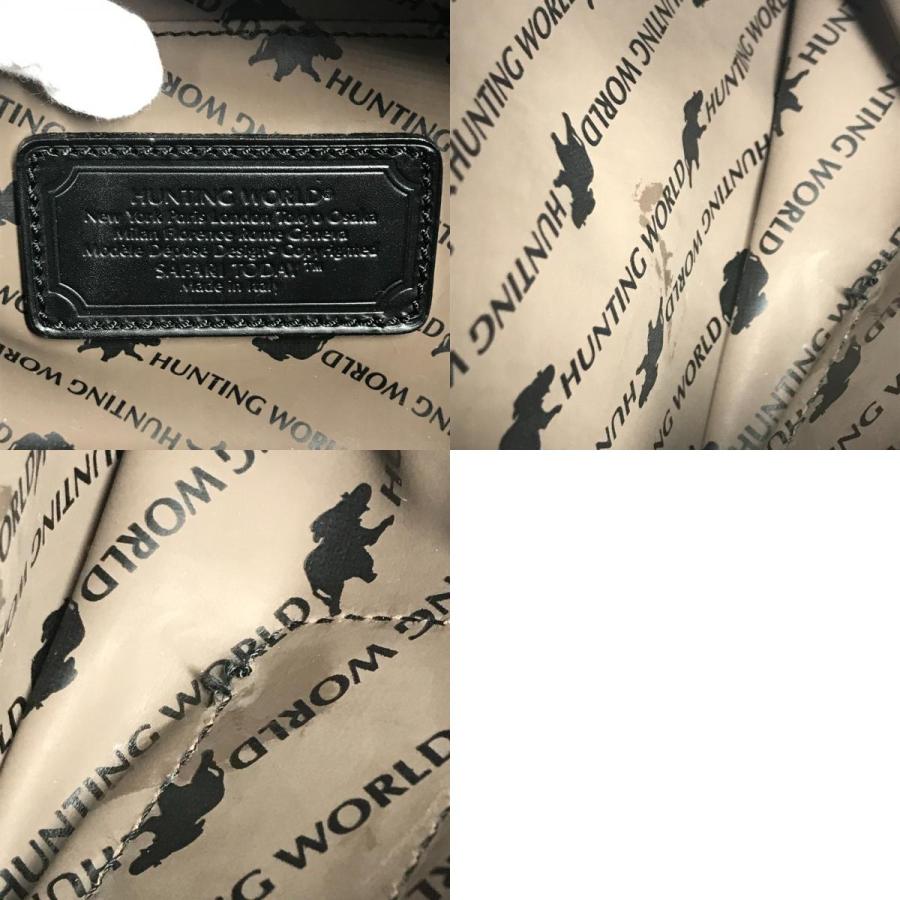 美品 HUNTING WORLD ハンティングワールド ロゴ カバン クラッチバッグ 持ち手つき セカンドバッグ ブラック ユニセックス【中古】 |  | 09