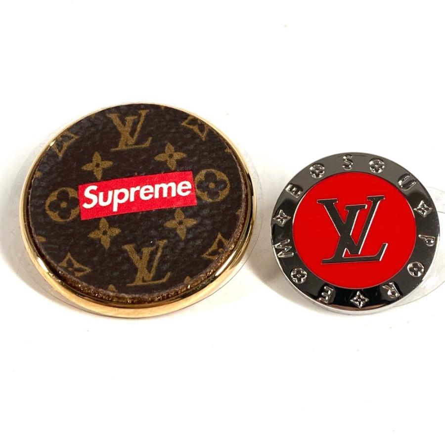 美品 LOUIS VUITTON ルイヴィトン MP2076  ボックスロゴ 2点セット ペア アクセサリー  シュプリーム コラボ モノグラム ブローチ【中古】 | LOUIS VUITTON | 02
