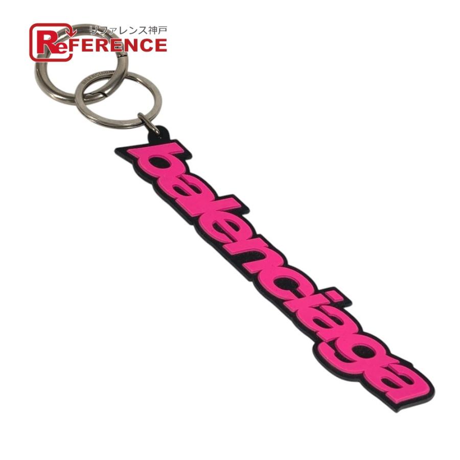 BALENCIAGA バレンシアガ ロゴ バッグチャーム アクセサリー  キーホルダー ピンク ユニセックス【中古】 | BALENCIAGA