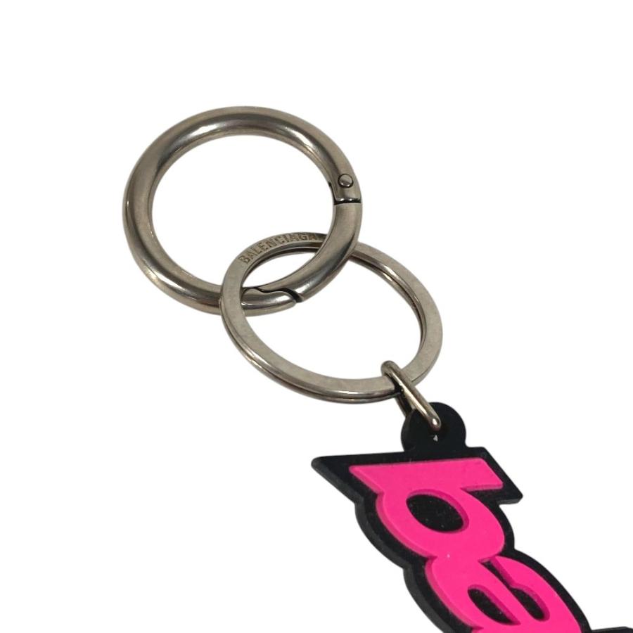BALENCIAGA バレンシアガ ロゴ バッグチャーム アクセサリー  キーホルダー ピンク ユニセックス【中古】 | BALENCIAGA | 01