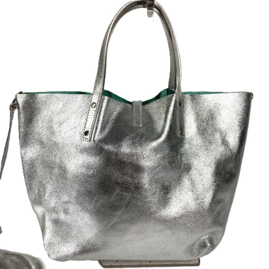 TIFFANY&Co. ティファニー ロゴ リバーシブル 肩掛け カバン トートバッグ ポーチ付き ショルダーバッグ シルバー ユニセックス【中古】 | TIFFANY&Co. | 01