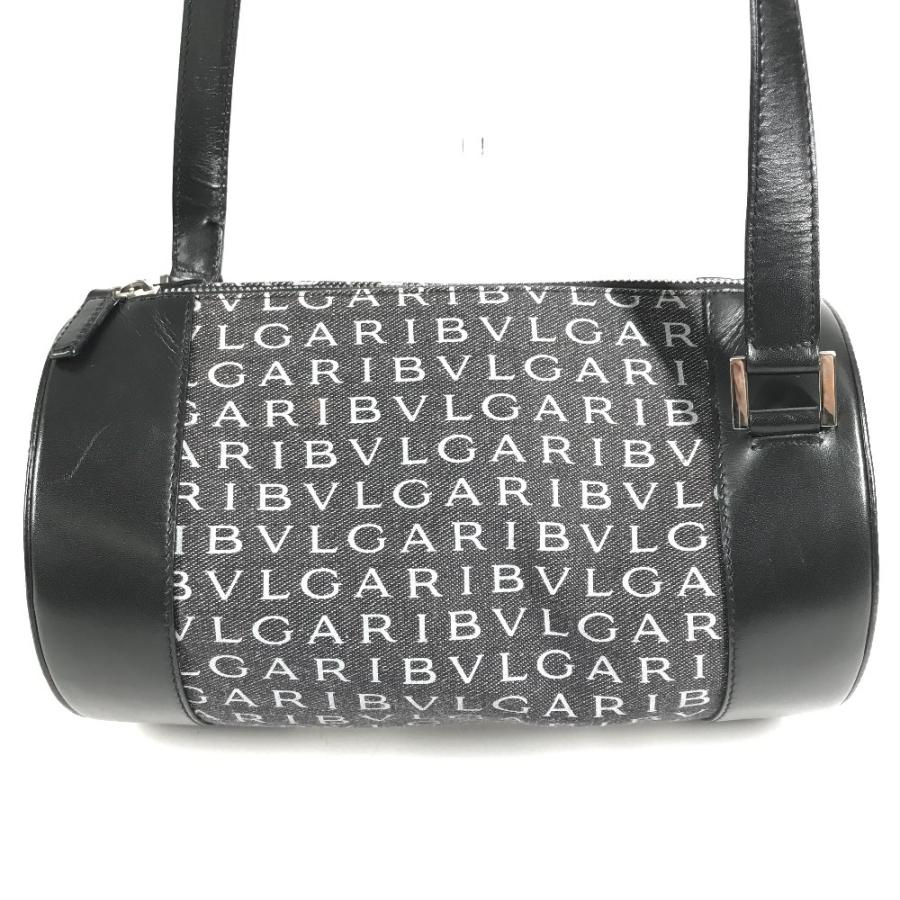 BVLGARI ブルガリ ロゴマニア カバン 斜め掛け ポシェット 筒形 ショルダーバッグ ブラック ユニセックス【中古】 | BVLGARI | 01