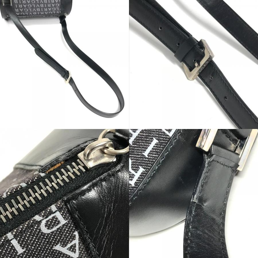 BVLGARI ブルガリ ロゴマニア カバン 斜め掛け ポシェット 筒形 ショルダーバッグ ブラック ユニセックス【中古】 | BVLGARI | 08