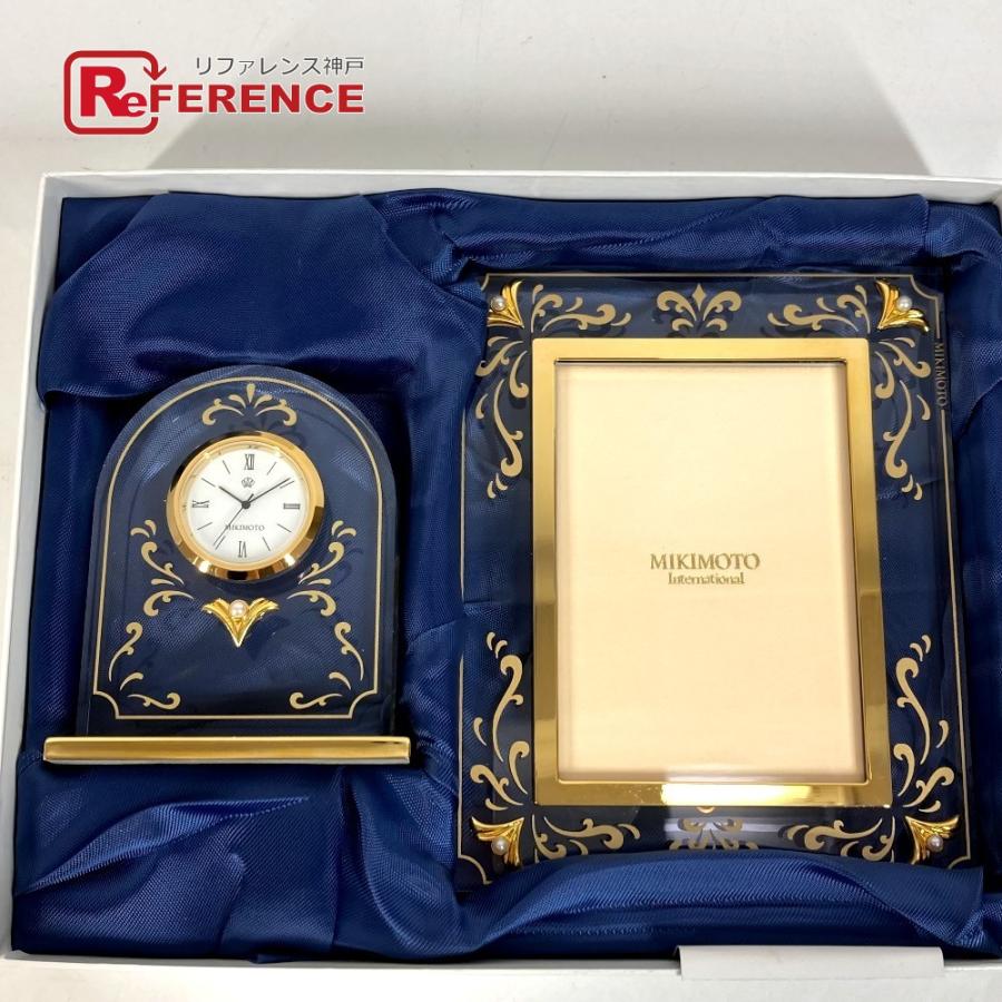 美品 MIKIMOTO ミキモト 置時計＆フォトフレーム セット パール 2つセット 写真立て ウォッチ 置時計 クリア レディース【中古】 | MIKIMOTO