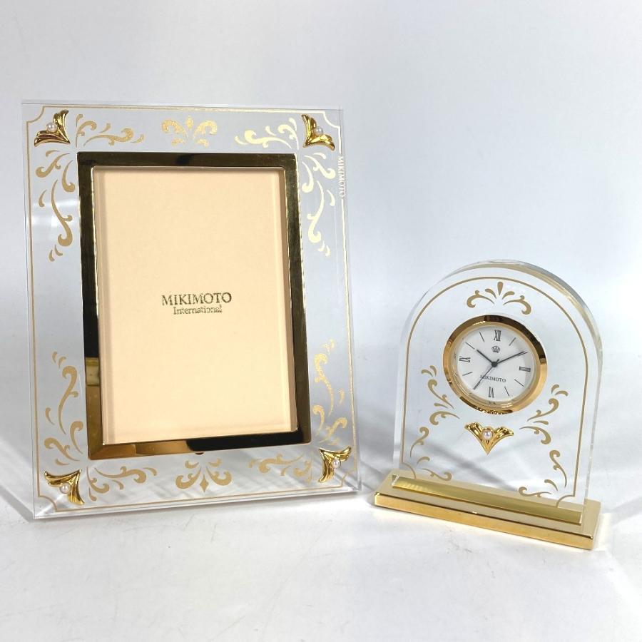美品 MIKIMOTO ミキモト 置時計＆フォトフレーム セット パール 2つセット 写真立て ウォッチ 置時計 クリア レディース【中古】 | MIKIMOTO | 02