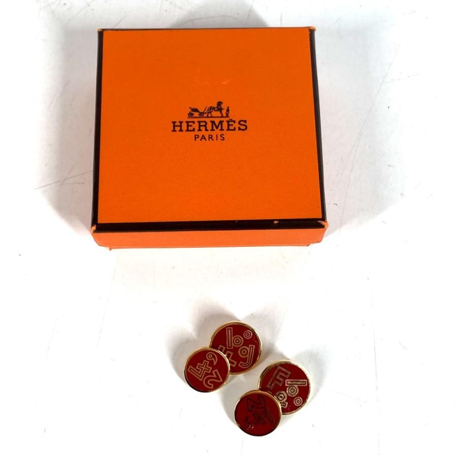 HERMES エルメス ロゴ 24H アクセサリー ジュエリー カフス レッド ユニセックス【中古】 | HERMES | 07
