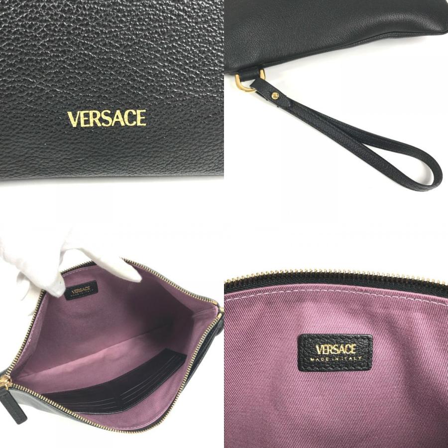 VERSACE ヴェルサーチ メデューサ ロゴ 立体 カバン ストラップ付き セカンドバッグ ポーチ クラッチバッグ ブラック ユニセックス【中古】 |  | 08