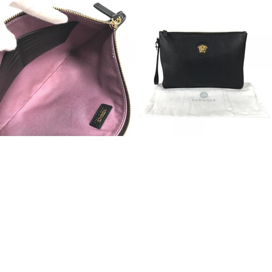 VERSACE ヴェルサーチ メデューサ ロゴ 立体 カバン ストラップ付き セカンドバッグ ポーチ クラッチバッグ ブラック ユニセックス【中古】 |  | 09