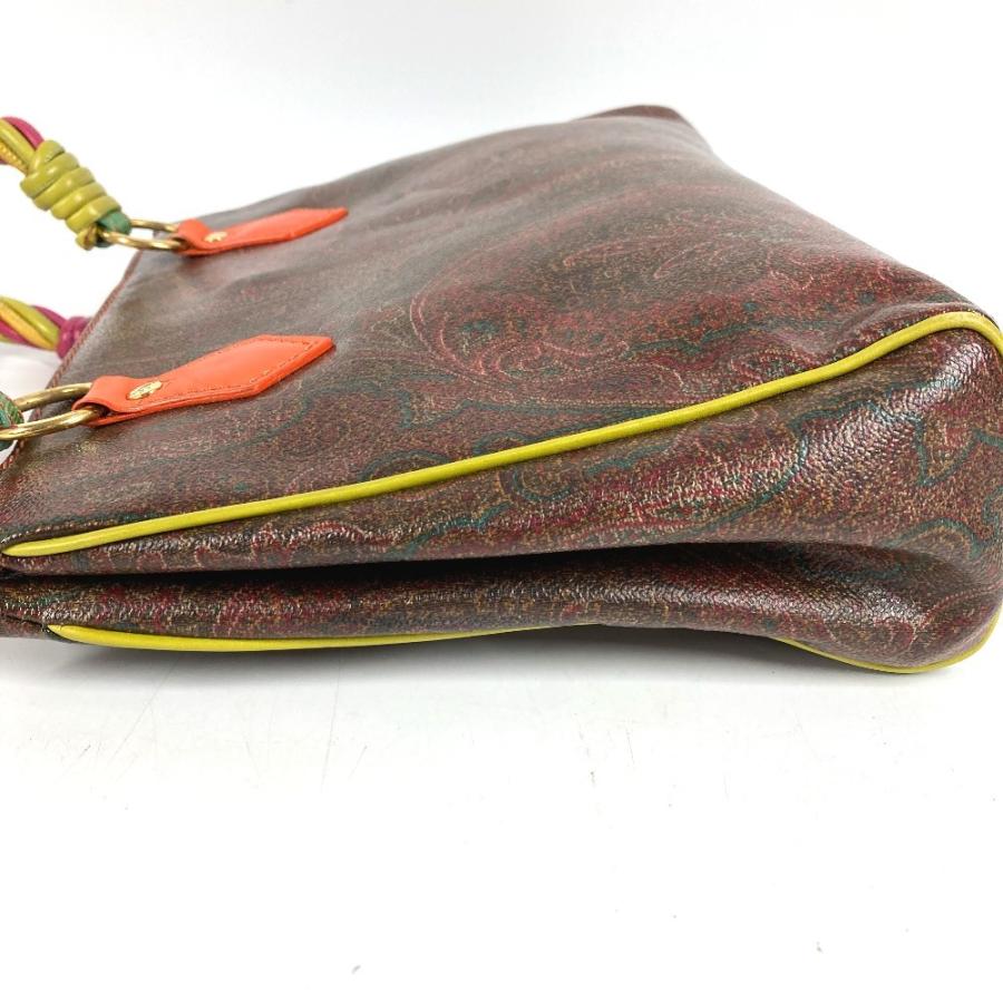ETRO エトロ ペイズリー柄 ロゴ カバン トートバッグ ハンドバッグ ブラウン ユニセックス【中古】 | ETRO | 02