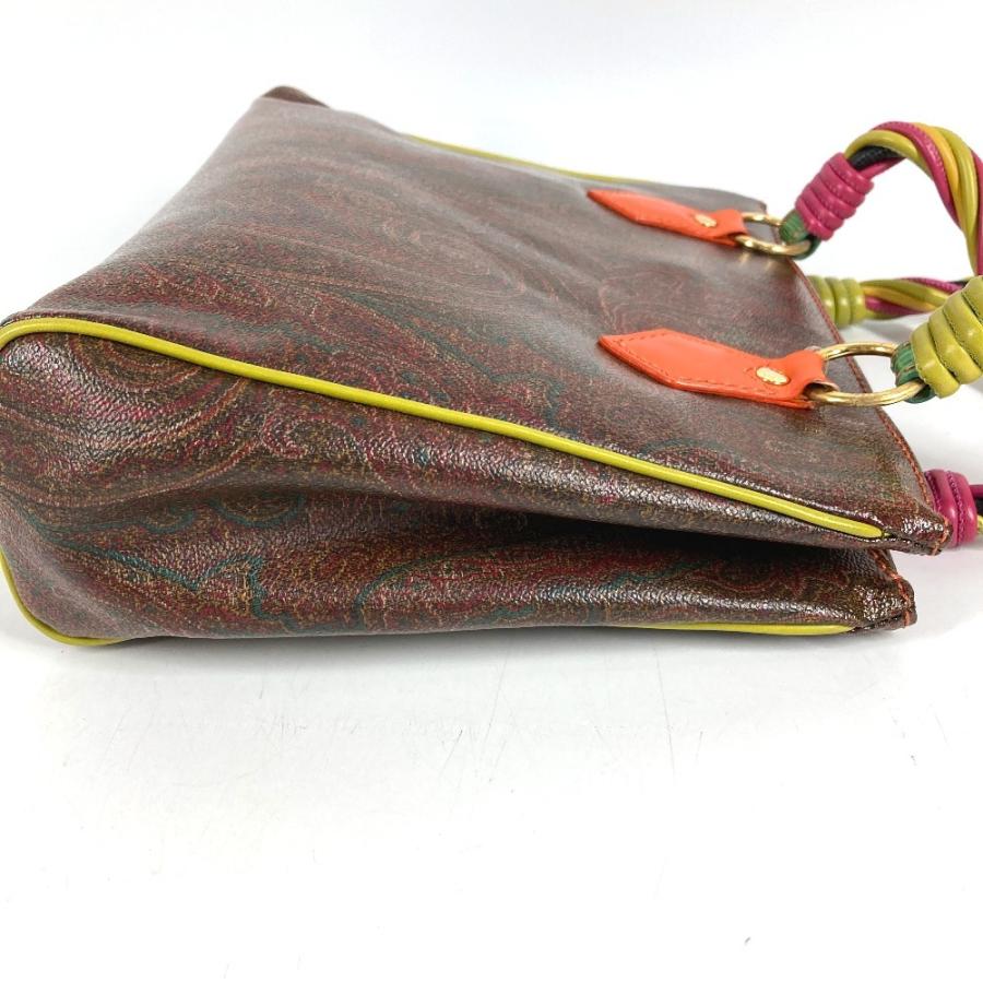 ETRO エトロ ペイズリー柄 ロゴ カバン トートバッグ ハンドバッグ ブラウン ユニセックス【中古】 | ETRO | 06