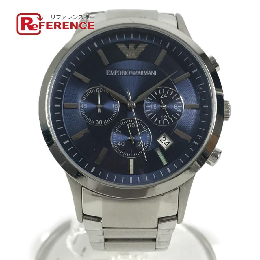 Emporio Armani エンポリオ・アルマーニ AR-2448 クォーツ レナート クロノグラフ 腕時計 ブルー メンズ【中古】 | EMPORIO ARMANI