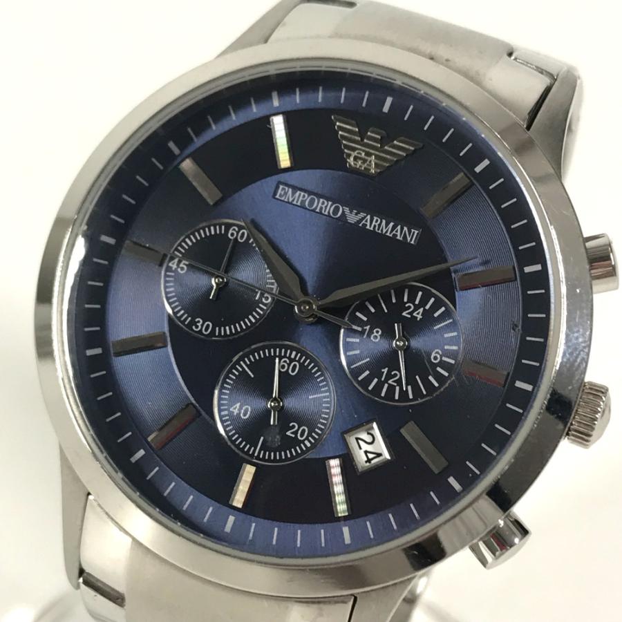 Emporio Armani エンポリオ・アルマーニ AR-2448 クォーツ レナート クロノグラフ 腕時計 ブルー メンズ【中古】 | EMPORIO ARMANI | 01