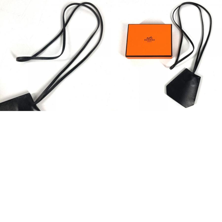 HERMES エルメス クロシェット キーリング バッグチャーム チャーム レザー ヴィンテージ ネックレス ブラック ユニセックス【中古】 | HERMES | 09