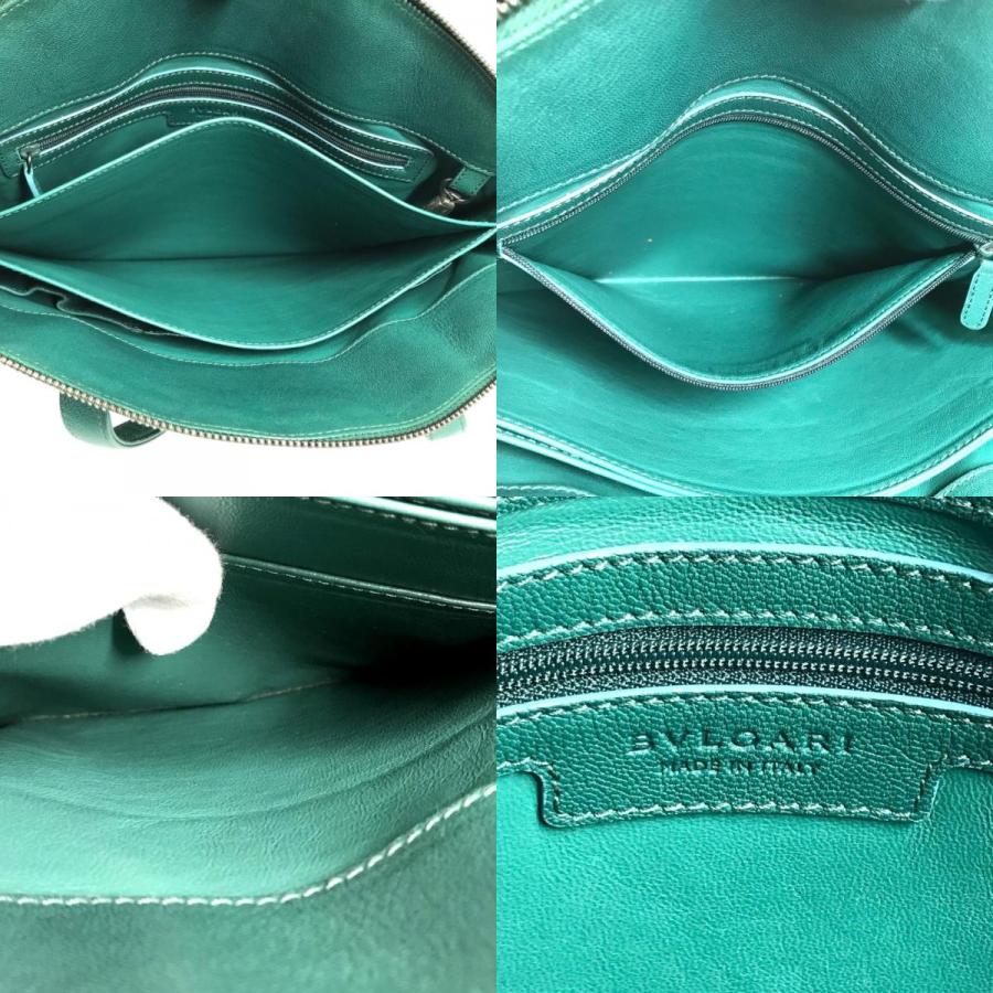 BVLGARI ブルガリ S.Bulgari ロゴ 斜め掛け カバン ポシェット ショルダーバッグ PVC/レザー グリーン ブラック ユニセックス【中古】 | BVLGARI | 09
