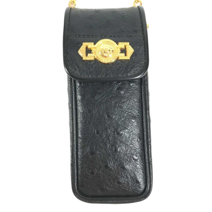 美品 VERSACE ヴェルサーチ サンバースト ロゴ 携帯ポーチ カバン フラップ チェーンバッグ ヴィンテージ ハンドバッグ ブラック【中古】 |  | 01