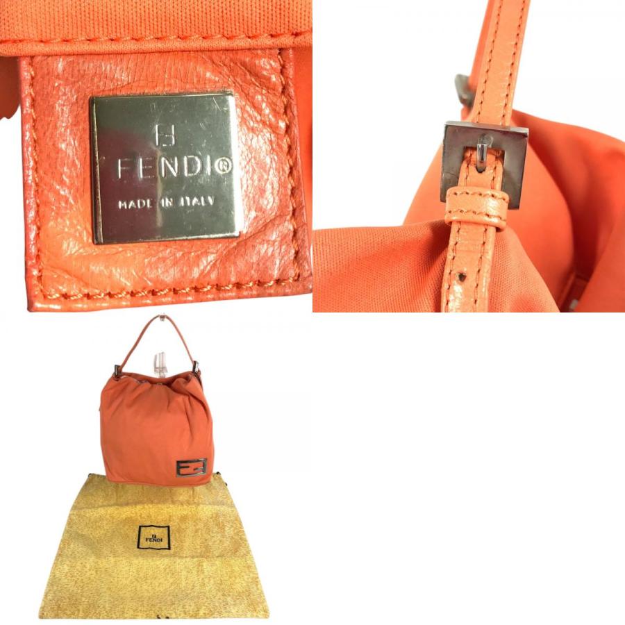 FENDI フェンディ FFロゴ ハンドバッグ ミニ巾着バッグ カバン トートバッグ  ショルダーバッグ オレンジ系 ユニセックス【中古】 | FENDI | 09