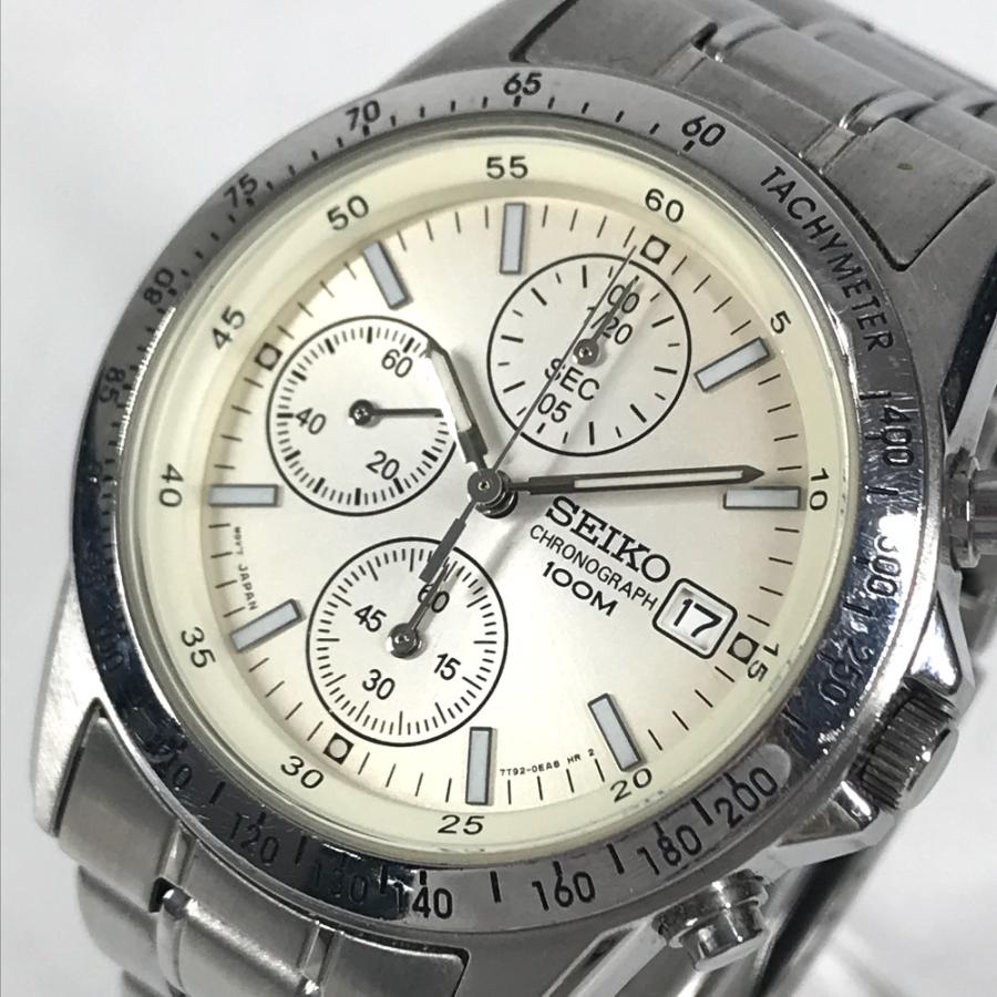 SEIKO セイコー 7T92-0DW0 クロノグラフ クォーツ スピリット 腕時計 ホワイト メンズ【中古】 | SEIKO | 01