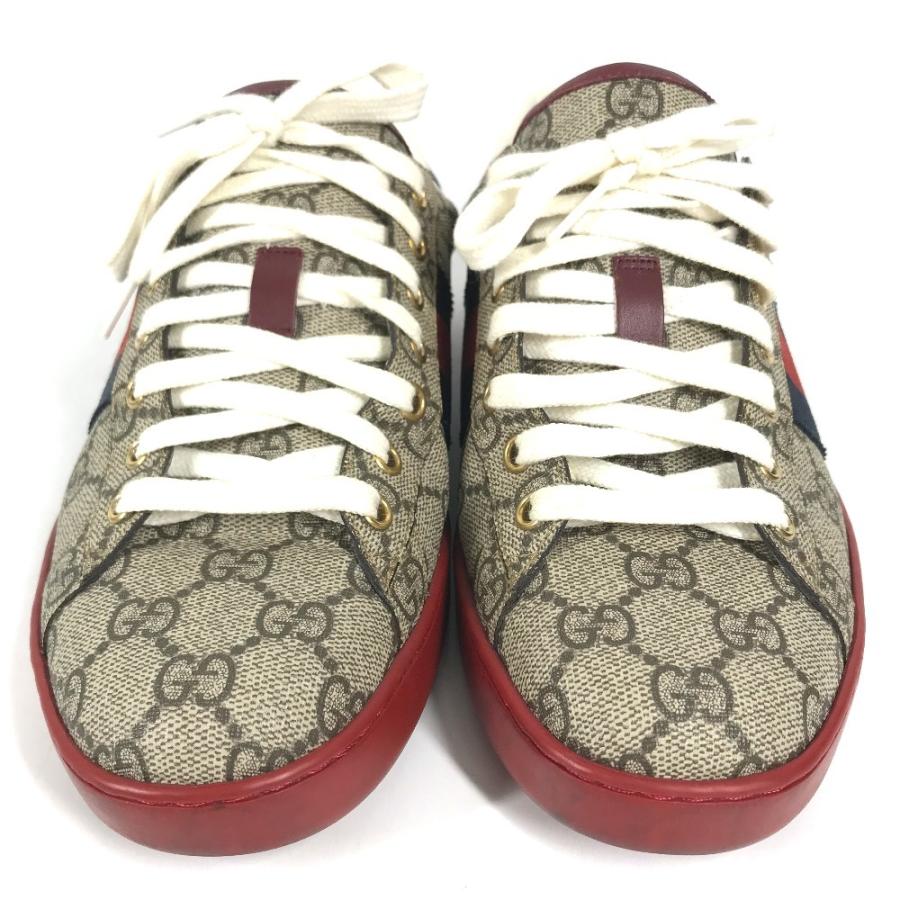 GUCCI グッチ 429445 ロゴ 靴 シューズ 紐 GGスプリーム スニーカー ベージュ メンズ【中古】 | GUCCI | 01