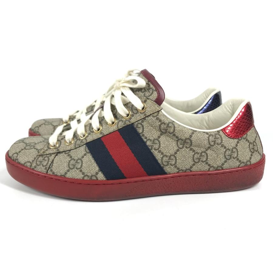 GUCCI グッチ 429445 ロゴ 靴 シューズ 紐 GGスプリーム スニーカー ベージュ メンズ【中古】 | GUCCI | 02