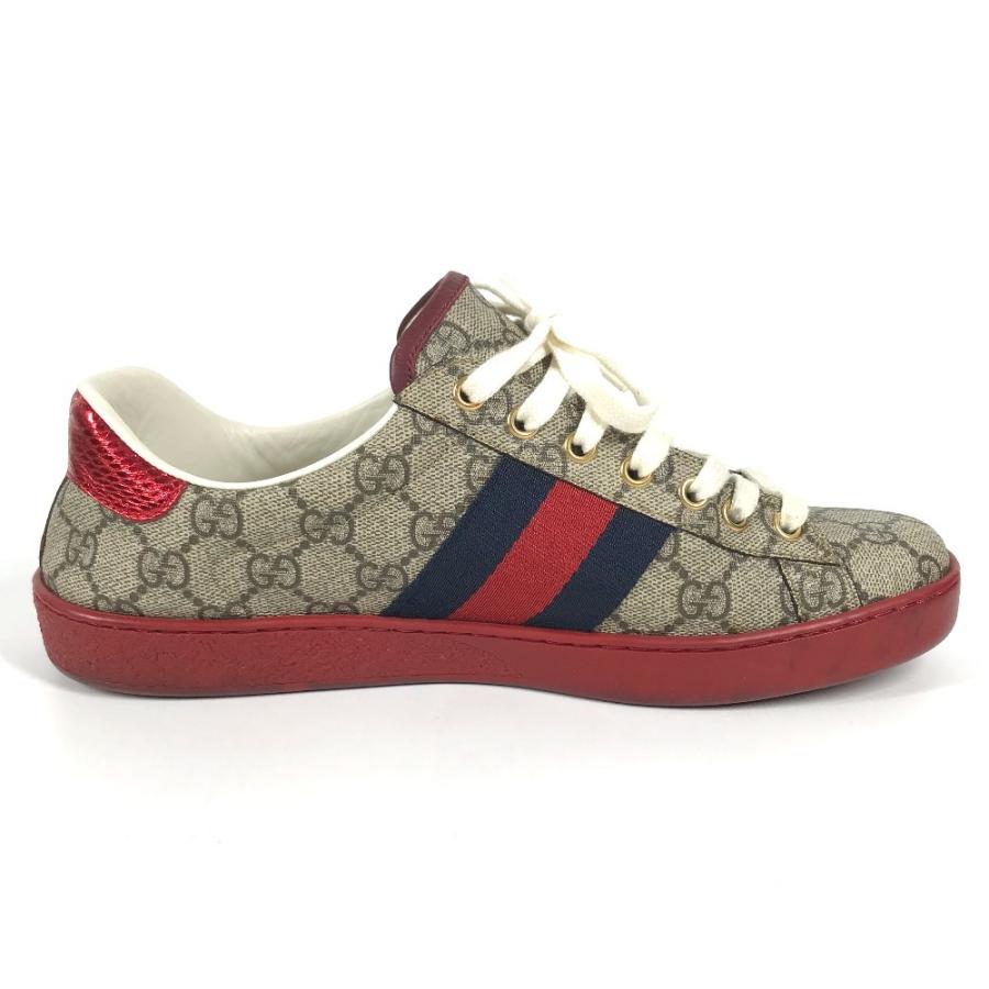 GUCCI グッチ 429445 ロゴ 靴 シューズ 紐 GGスプリーム スニーカー ベージュ メンズ【中古】 | GUCCI | 04