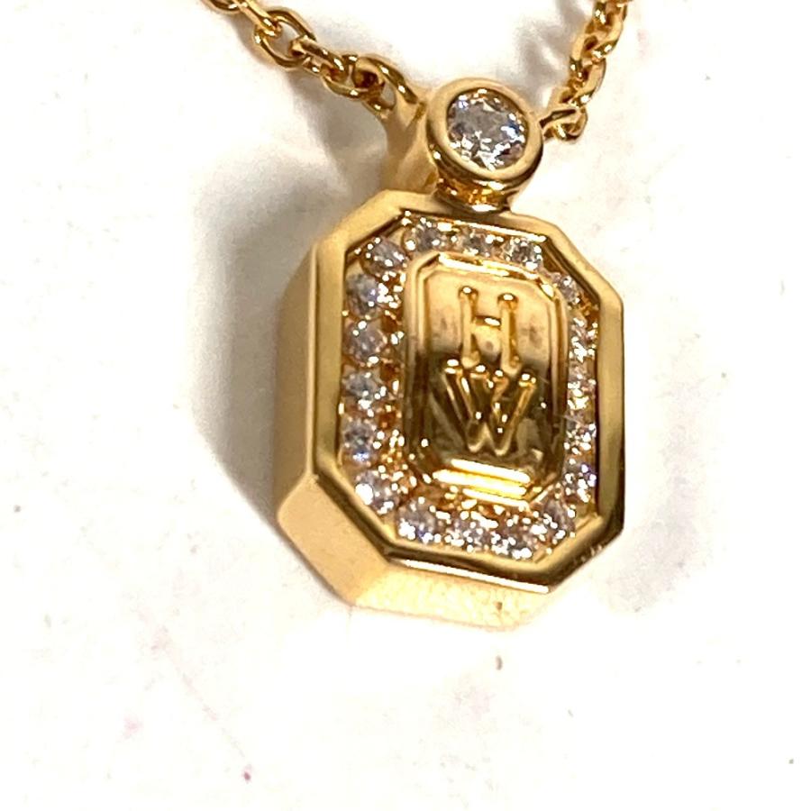 HARRY WINSTON ハリーウィンストン HWロゴ ダイヤ  アクセサリー チェーンネックレス ジュエリー K18 金 18K  ゴールド レディース【中古】 |  | 02