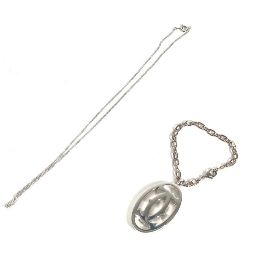 美品 CARTIER カルティエ  2Cデコール チャーム ロゴ ネックレス チェーン キーホルダー バッグチャーム ペンダントトップ 【中古】 | Cartier | 03