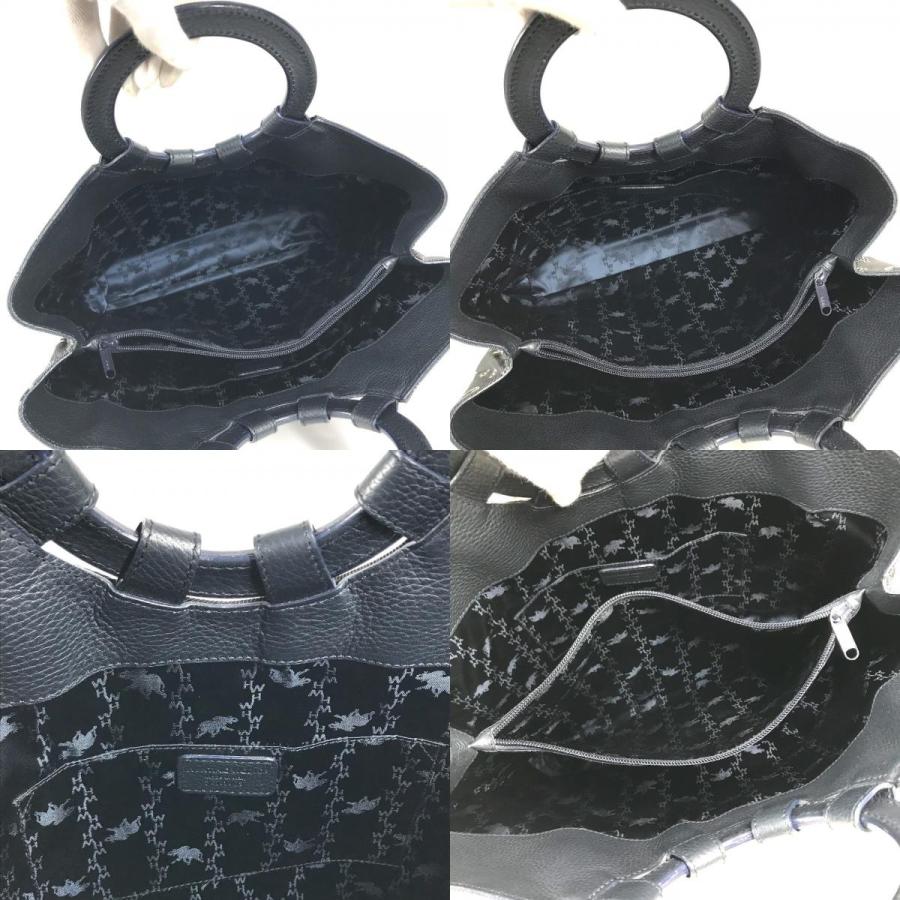 HUNTING WORLD ハンティングワールド ロゴ 総柄 デニム カバン トートバッグ ハンドバッグ ネイビー ユニセックス【中古】 |  | 08