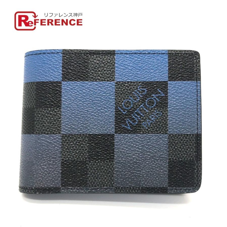 Louis Vuitton ルイヴィトン N ポルトフォイユ ミュルティプル 二つ折り財布 小銭入れなし ブルー メンズ 未使用 中古 O 11 2 リファレンス コレクション 通販 Yahoo ショッピング