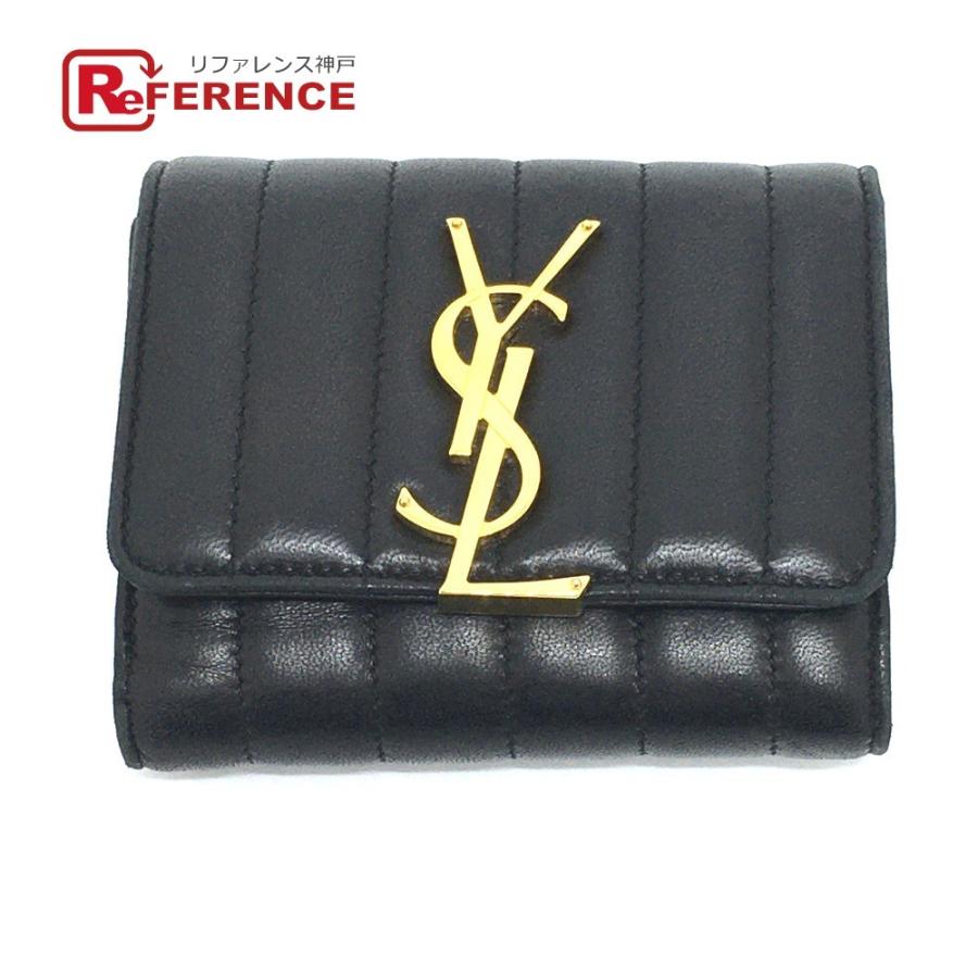 Yves Saint Laurent イヴ サンローラン 0yd01 ヴィキ Viki Ysl 三つ折り財布 小銭入れあり ブラック レディース 中古 O 18 3 リファレンス コレクション 通販 Yahoo ショッピング